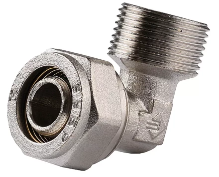 Уголок ЗУБР с наружной резьбой, цанга-штуцер,1/2&quot;х20х2,0 мм, никель 51409-20-1/2 купить в Ноябрьске