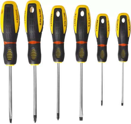 Набор STAYER &quot;PROFESSIONAL&quot; &quot;PROTech&quot;: Отвертки, Cr-Mo, эргономичная двухкомпонентная рукоятка, 6шт 25133-H6_z02 купить в Ноябрьске