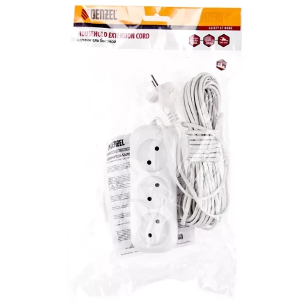 Удлинитель бытовой без заземления 10 м 3 розетки 6 А серия УХ6 Denzel 95929 купить в Ноябрьске