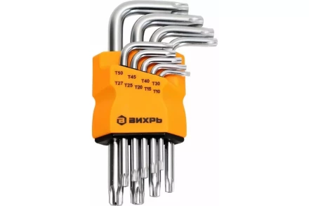 Набор ключей имбусовых Вихрь Torx , 9 шт, T10-T50 73/6/5/12 купить в Ноябрьске