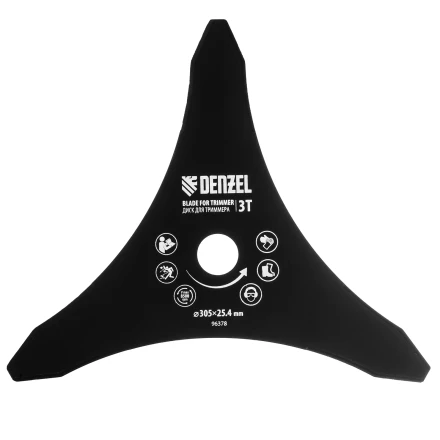 Диск для триммера , 305 х 25,4   3 лезвия, Denzel 96378 купить в Ноябрьске