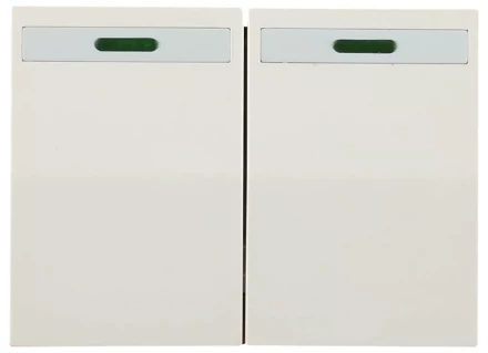 Выключатель СВЕТОЗАР &quot;ЭФФЕКТ&quot; двухклавишный, с эффектом свечения, без вставки и рамки, цвет бежевый, 10A/~250B SV-54435-B купить в Ноябрьске