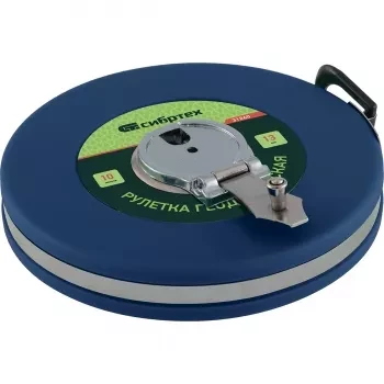 Рулетка геодезическая 10 м х 13 мм СИБРТЕХ закрытый корпус фиберглассовая лента 31260 купить в Ноябрьске