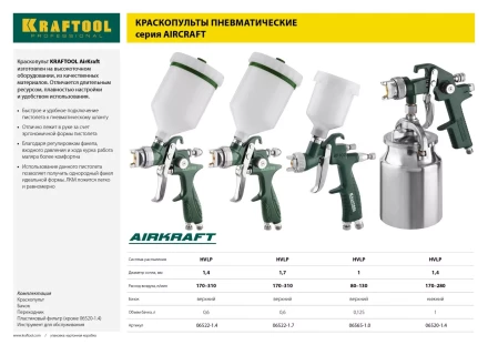 Краскопульт пневматический KRAFTOOL AirKraft, HVLP, c верхним бачком, 1,4мм 06522-1.4 купить в Ноябрьске