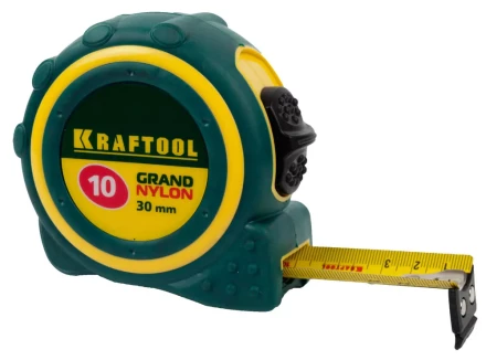 Рулетка KRAFTOOL &quot;GRAND&quot;, двухкомпонентный корпус, двусторонняя шкала, нейлоновое покрытие, 10мх30мм 3412-10_z01 купить в Ноябрьске