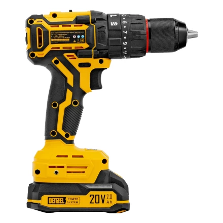 Дрель-шуруповерт аккумуляторная ударная бесщет. CIDH-BL-20, Li-Ion, 20 В// Denzel купить в Ноябрьске