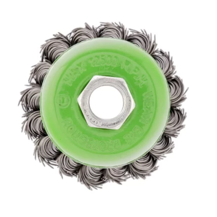 Щетка для УШМ, 65 мм, М14, &quot;чашка&quot;, крученая проволока 0.5 мм Сибртех 746207 купить в Ноябрьске