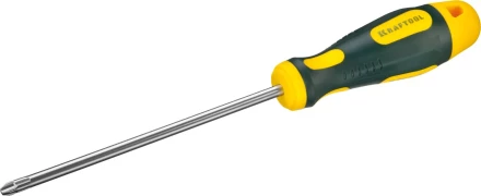 Отвертка KRAFTOOL, Cr-Mo-V сталь, двухкомпонентная противоскользящая рукоятка, PH, №3x150мм 250072-3-150 купить в Ноябрьске