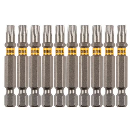 Бита TX 30х50, сталь S2, шестигранный профиль, 10 шт. Е 6,3 Denzel 11671 купить в Ноябрьске