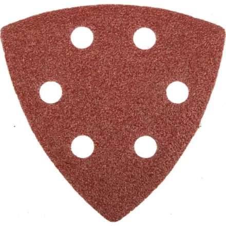 Треугольник шлифовальный универсальный STAYER &quot;MASTER&quot; на велкро основе, 6 отверстий, Р60, 93х93х93мм, 5шт 35460-060 купить в Ноябрьске