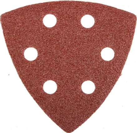 Треугольник шлифовальный универсальный STAYER &quot;MASTER&quot; на велкро основе, 6 отверстий, Р60, 93х93х93мм, 5шт 35460-060 купить в Ноябрьске