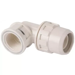 Муфта ЗУБР &quot;ШиреФит&quot; соединительная угловая 90°, &quot;штуцер с гайкой - внутренняя резьба&quot;, 20мм-3/4&quot; 51466-20-3/4