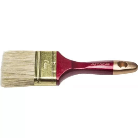 Кисть плоская STAYER &quot;UNIVERSAL-PROFI&quot;, светлая натуральная щетина, деревянная ручка, 75мм 0104-075 купить в Ноябрьске