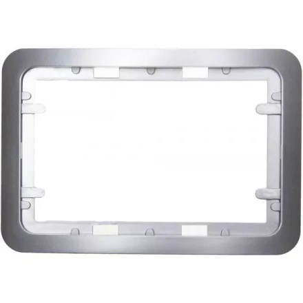 Панель СВЕТОЗАР &quot;ГАММА&quot; накладная для двойных розеток, цвет светло-серый металлик, 1 гнездо SV-54145-2-SM купить в Ноябрьске