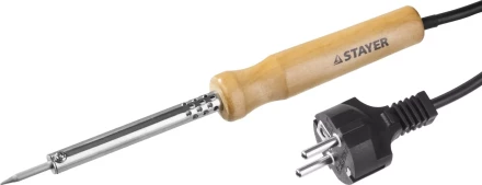 Паяльник с деревянной рукояткой и долговечным жалом, STAYER &quot;MASTER&quot; MAXTerm, 55310-40, 40 Вт, конус 55310-40 купить в Ноябрьске