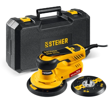 STEHER BOS-50 Duo, d125 / d150 мм, 5.0 мм, 350 Вт, бесщеточная орбитально-шлифовальная машина, кейс (BOS-50) купить в Ноябрьске