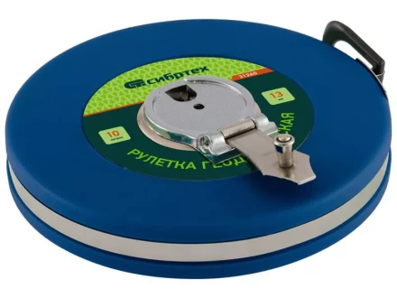 Рулетка геодезическая 20 м х 13 мм СИБРТЕХ закрытый корпус фиберглассовая лента 31261 купить в Ноябрьске