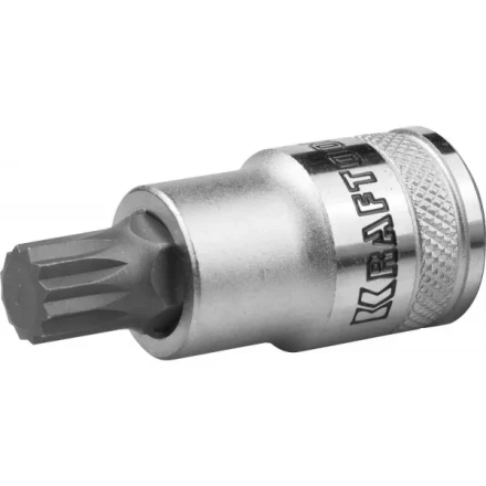 Торцовая бита-головка KRAFTOOL &quot;INDUSTRIE QUALITAT&quot;, материал S2, SPLINE, сатинированная, 1/2&quot;, M14 27911-14_z01 купить в Ноябрьске