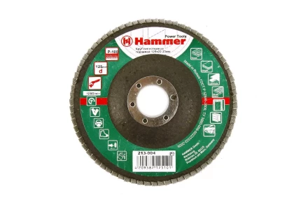 Круг Лепестковый Торцевой (КЛТ) HAMMER КЛТ 1 Ф125х22 Р100 213-004 купить в Ноябрьске