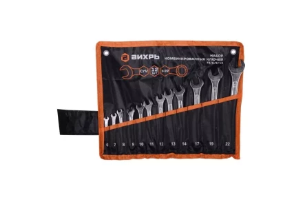 Набор комбинированных ключей Вихрь 12 шт. 6 - 22, в чехле 73/6/5/13 купить в Ноябрьске