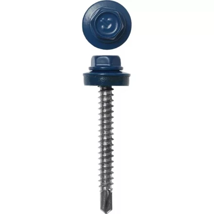 Саморезы ЗУБР &quot;ПРОФЕССИОНАЛ&quot; окраш., RAL 5005 синий насыщен., для крепл. кров. матер. к дерев. обреш., 4.8x70мм, 160шт 4-300315-48-070-5005 купить в Ноябрьске