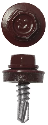 Саморезы ЗУБР &quot;ПРОФЕССИОНАЛ&quot; окраш., RAL 3005 темно-красн., для крепл. кров. матер. к металл. констр., 5.5x25мм, 1800шт 4-300310-55-025-3005 купить в Ноябрьске