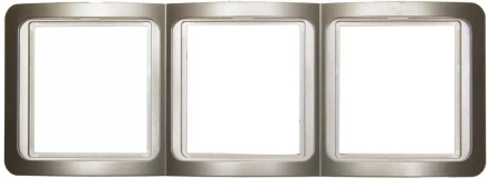 Панель СВЕТОЗАР &quot;ГАММА&quot; накладная, вертикальная, цвет золотой металлик, 3 гнезда SV-54149-GM купить в Ноябрьске