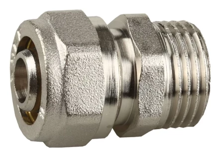 Соединитель ЗУБР с наружной резьбой, цанга-штуцер,1/2&quot;х16х2,0 мм, никель 51401-16-1/2 купить в Ноябрьске