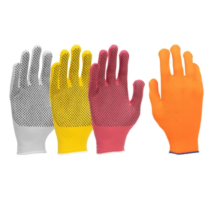 Перчатки трикотажные, синтетическая нить, ПВХ точка, 4 пары, 4 цвета, L, 13 класс// Palisad 67852 купить в Ноябрьске