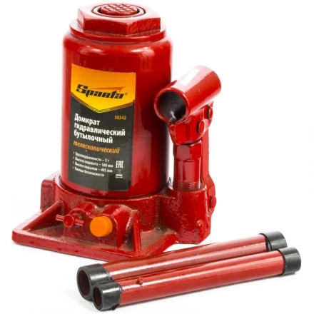 Домкрат гидравлический бутылочный телескопический 3 т h подъема 160–405мм SPARTA 50342 купить в Ноябрьске