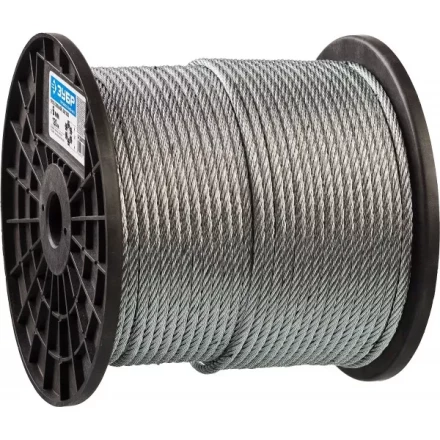 Трос стальной ЗУБР &quot;ПРОФЕССИОНАЛ&quot;, оцинкованный, DIN 3055, d=6 мм, L=120 м 4-304110-06 купить в Ноябрьске