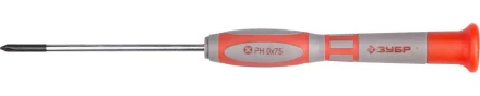 Отвертка ЗУБР &quot;МАСТЕР&quot; для точных работ, Cr-V, PH №0х75мм 25632-0-075 купить в Ноябрьске
