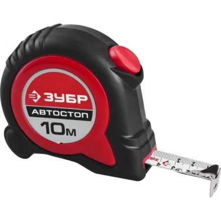 Рулетка ЗУБР &quot;МАСТЕР&quot;, двухкомпонентный корпус, автостоп, 10м/25мм 34052-10-25 купить в Ноябрьске