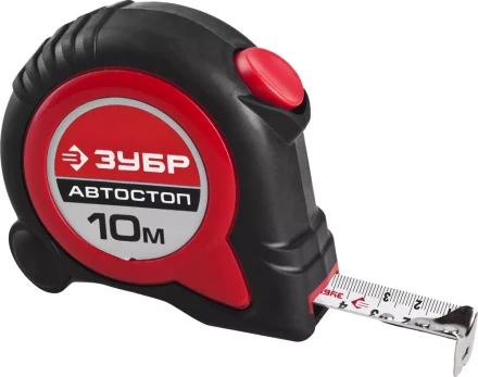 Рулетка ЗУБР &quot;МАСТЕР&quot;, двухкомпонентный корпус, автостоп, 10м/25мм 34052-10-25 купить в Ноябрьске