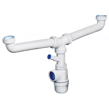 Сифон ЗУБР &quot;ЭКСПЕРТ&quot; колбовый для двухместной мойки с отводом для стиральной машины 51815-2 купить в Ноябрьске
