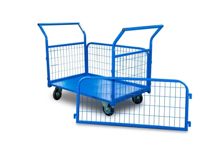 Тележка платформенная TOR ТП-3С (700х1200) с бортами из сетки и двумя ручками (колеса 160 мм) 1012415 купить в Ноябрьске