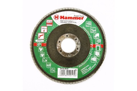 Круг Лепестковый Торцевой (КЛТ) HAMMER КЛТ 1 Ф125х22 Р150 213-006 купить в Ноябрьске