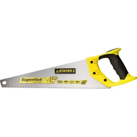 Ножовка универсальная (пила) STAYER SuperCut 400 мм, 7TPI, 3D зуб, рез вдоль и поперек волокон, для средних заготовок из всех видов материалов 1512-40 купить в Ноябрьске