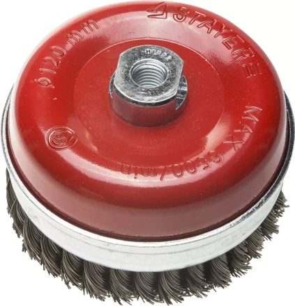 ЗУБР &quot;ПРОФЕССИОНАЛ&quot;. Щетка чашечная усиленная для УШМ, плетеные пучки стальной проволоки 0,5мм, 120ммхМ14 3527-120_z02 купить в Ноябрьске