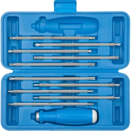 Набор ЗУБР: Отвертка с 2сторонними стержнями, пластик бокс, хромомолибденовая сталь, 11 предметов, 175мм 25427-H11 купить в Ноябрьске