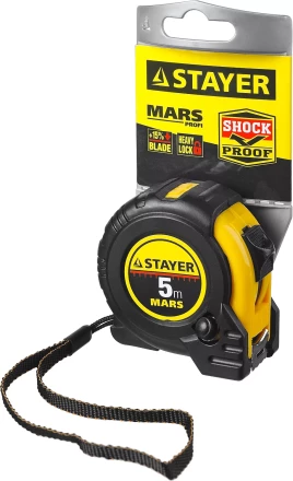 Рулетка STAYER "PROFI" "MARS", обрезиненный корпус, 5мх19мм 34131-05 купить в Ноябрьске