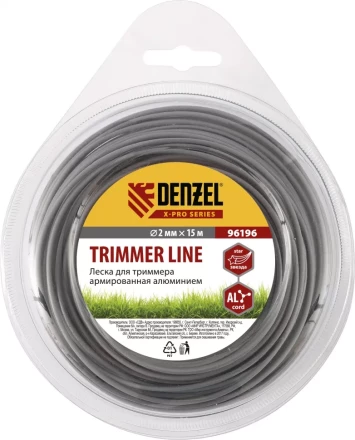 Леска для триммера армированная алюминием X-Pro звезда 2,0мм х 15м блистер Россия Denzel 96196 купить в Ноябрьске
