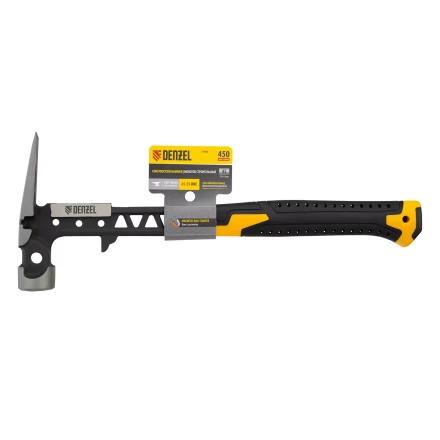 Молоток строительный 450 г, цельнокованый,боек с магнитом, двухкомп. обрезин. рук-ка Denzel 10468 купить в Ноябрьске