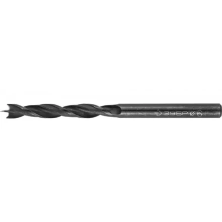 ЗУБР. Сверло спиральное по дереву с М-образной заточкой, сталь 65Г, 6х90мм 29421-090-06 купить в Ноябрьске