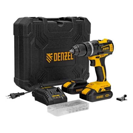 Дрель-шуруповерт аккумуляторная ударная бесщет Denzel CIDB-IB-18-02 26130, Li-Ion, 18 В, 2 акк. купить в Ноябрьске