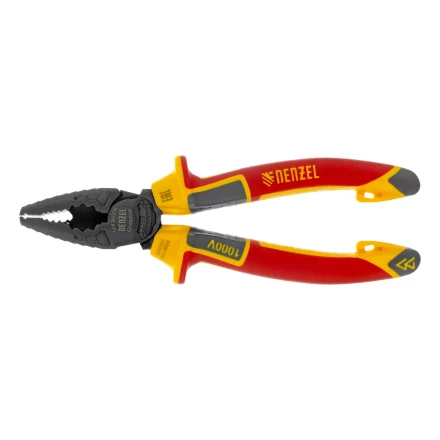 Плоскогубцы комбинированные Denzel 17085, диэлектрические трехкомпонентные рукоятки до 1000 В, 165 мм купить в Ноябрьске