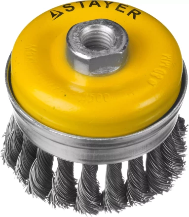 STAYER &quot;PROFESSIONAL&quot;. Щетка чашечная усиленная для УШМ, жгутированная стальная проволока 0,5мм, 80ммхМ14 35137-080 купить в Ноябрьске
