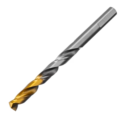 Сверло спиральное по металлу Denzel 8 x 117 мм, Р6М5, Golden Tip, 718239