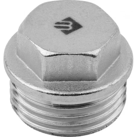 Заглушка ЗУБР &quot;ЭКСПЕРТ&quot;, никелированная латунь, 6-ти гранная головка, внутренняя резьба, 1/2&quot; 51297-1/2 купить в Ноябрьске