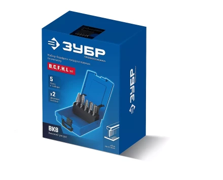 Зубр Набор твердосплавных борфрез, 5 шт.: B1020, C1020, F1020, H1025, L1025 (28815-H5) купить в Ноябрьске